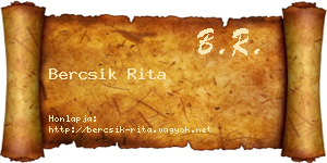 Bercsik Rita névjegykártya