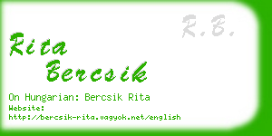 rita bercsik business card